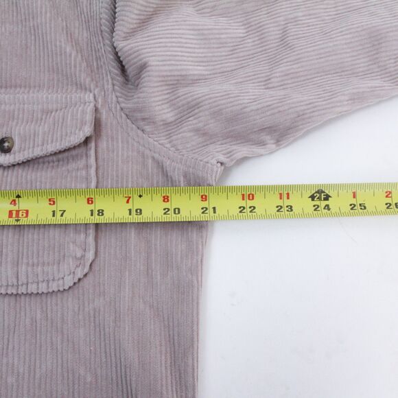 Reiss Corduroy Men's Shacket Beige Long Sleeves Spread Collar Button Down, Large - Picture 8 of 10